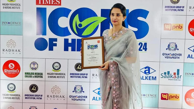 dr aishwarya with times icons of health 2024 award